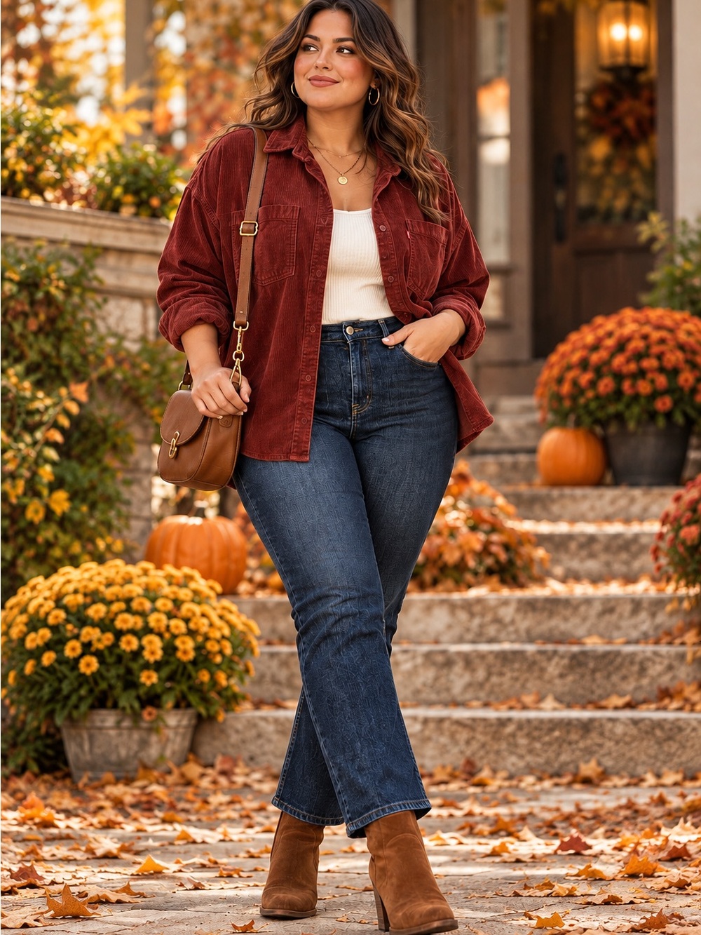 Levi's Rust Corduroy Button-Down Shirt Jacket